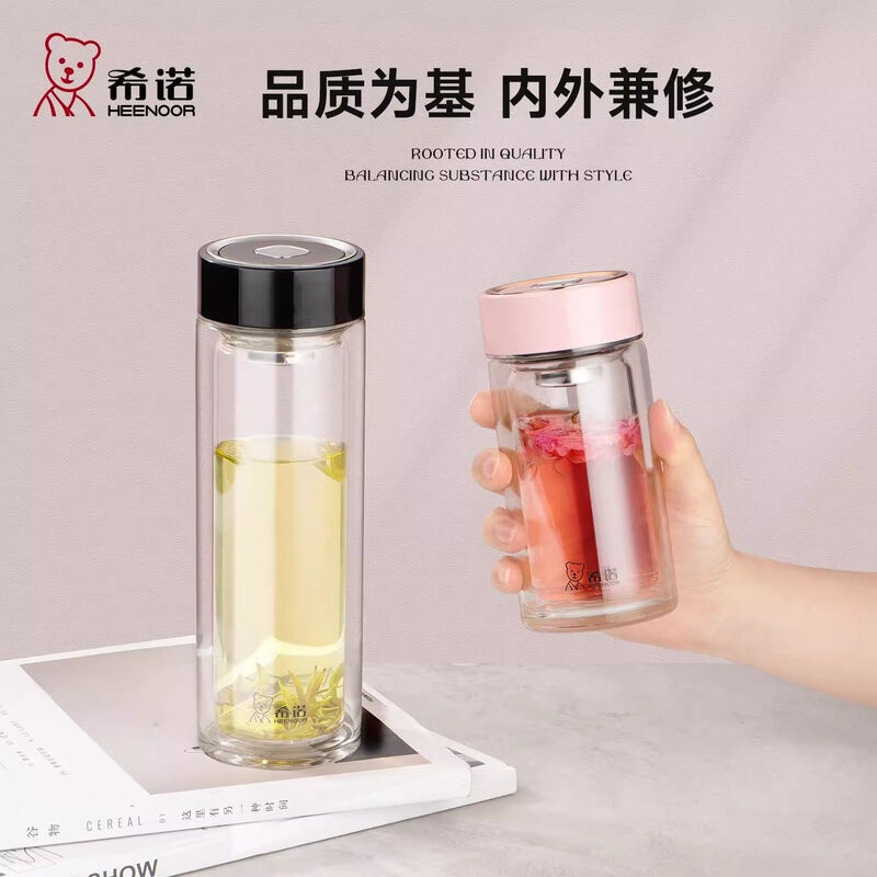希诺双层水杯玻璃杯 