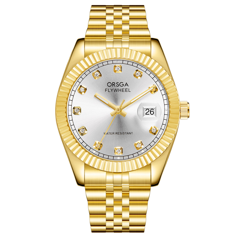 ORSGA手表男简约男士手表防水日历时尚休闲商务学生男表石英表腕表1228G高清大图