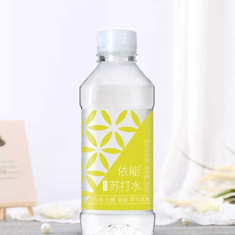 依能苏打水饮料无糖无汽弱碱茉莉味苏打水350ml*24瓶