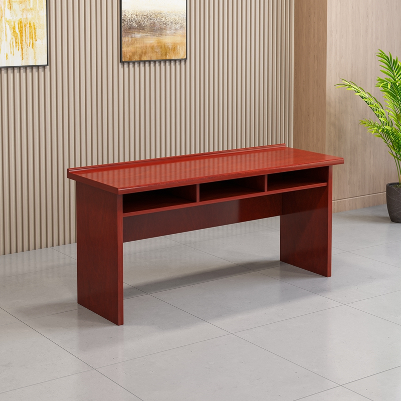 科野 双人会议桌长条桌培训桌油漆实木贴皮会议桌椅组合学习桌课桌kycc1800*400*750含3实木椅可定制高清大图