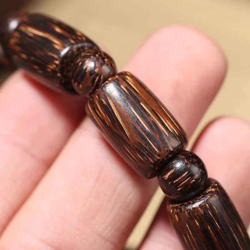 龙木文玩天然软丝海南金星沉香手串保真正宗老料沉水男款佛珠海南金星