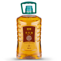 星河 头道鲜榨食用油 绿色食品 物理压榨一级浓香花生油5L/桶