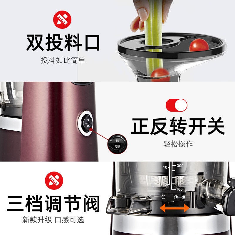 惠人(HUROM) 原汁机榨汁机炸果汁多功能家用简约小型水果机榨汁机果汁机S13 红色
