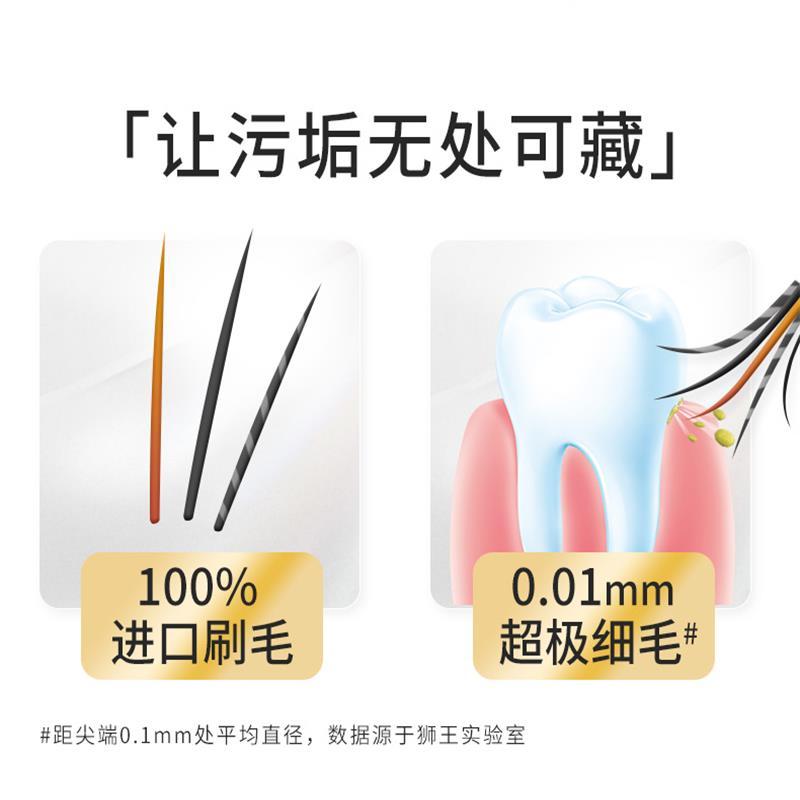 狮王(Lion)细齿洁牙刷宽薄火山炭软毛61孔宽头成人牙刷6支 深洁齿缝倍护灵活四重多效植毛(颜色随机))高清大图