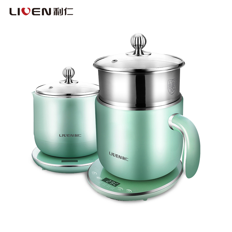 利仁(Liven)YSG-N1800A 养生锅(1-2人)学生锅多功能分体电煮锅宿舍锅蒸煮双层电热杯煮面锅迷你小火锅