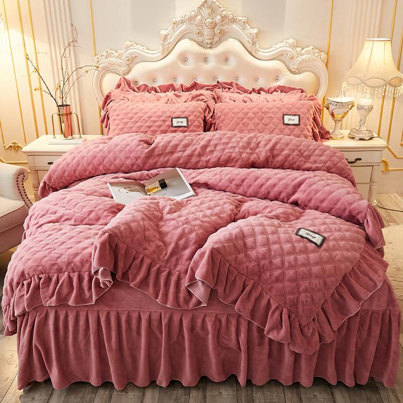 加厚床裙被子四件套床单1.8m床上双面水晶法被套_23高清大图