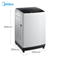 美的(Midea)MB100V31D 10公斤大容量全自动洗脱一体波轮洗衣机 直驱变频静音 免清洗 家用智利灰