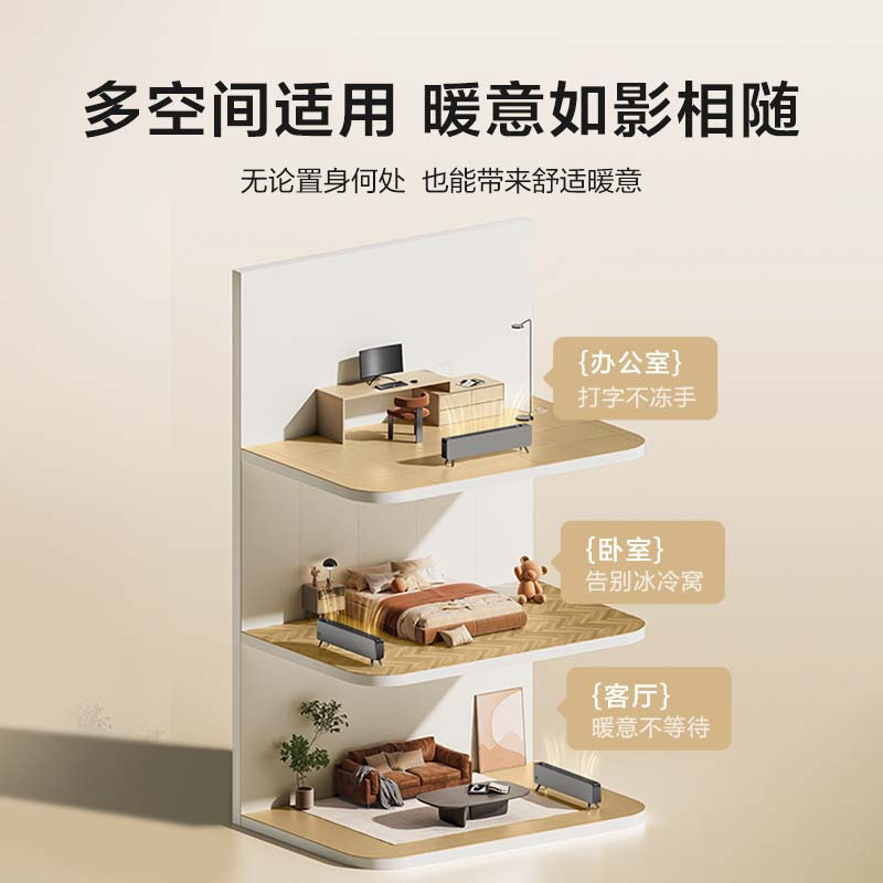 苏泊尔(SUPOR)石墨烯踢脚线取暖器电暖器电暖气片暖风机 家用防水节能温控移动地暖 SHC-L91A-22高清大图