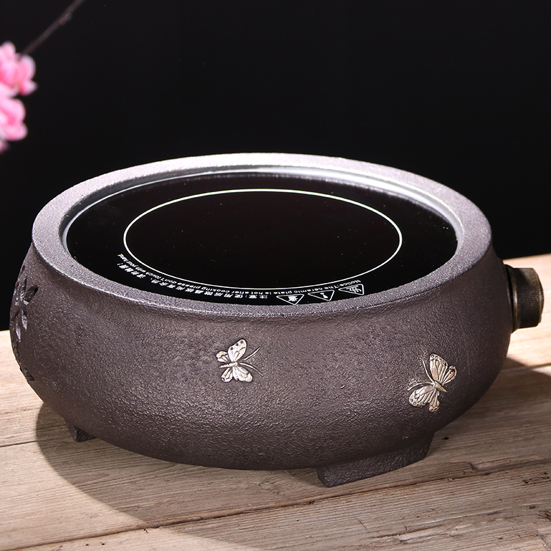 Atelier Tete 铁壶铸铁 煮茶器仿日本煮茶壶套装电陶炉半手工泡茶煮水壶煮茶器 富贵牡丹铁壶套组