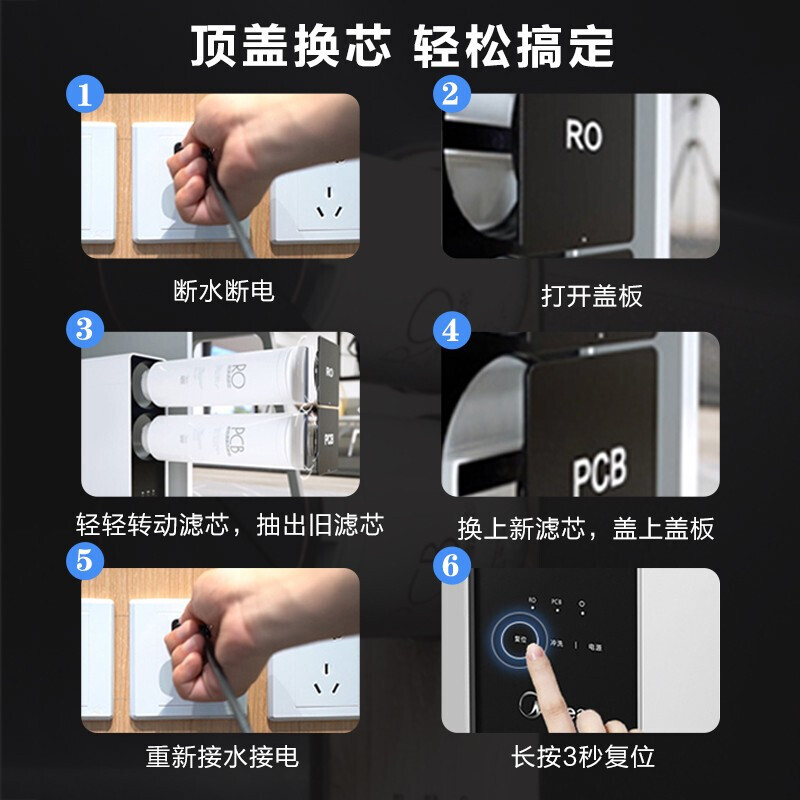 [美的T800净水机滤芯]适用澎湃系列 T800/T600/T1000/T1200/白泽800
