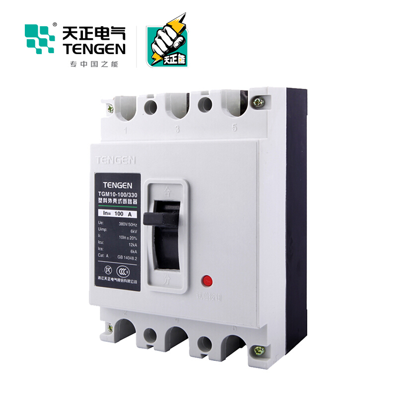 天正电气 TGM10-100 12KA 热磁式100A 3P 手动固定式380V 01040080029 塑壳断路器