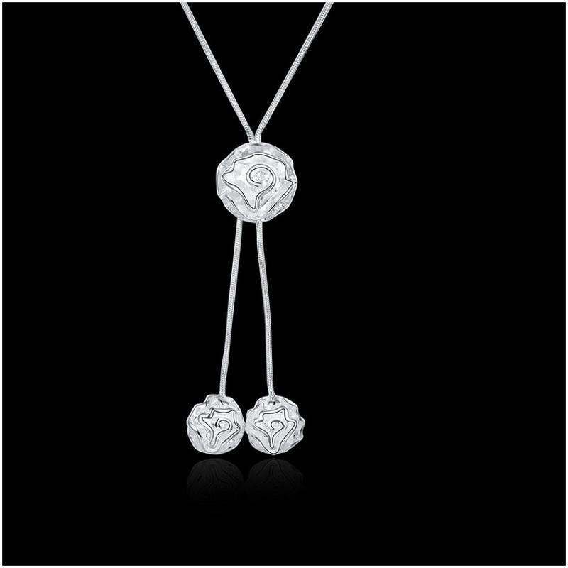 N036 Women Silver Necklace 镀925纯银女项链日韩版锁骨链潮人送女朋友七夕情人节礼物