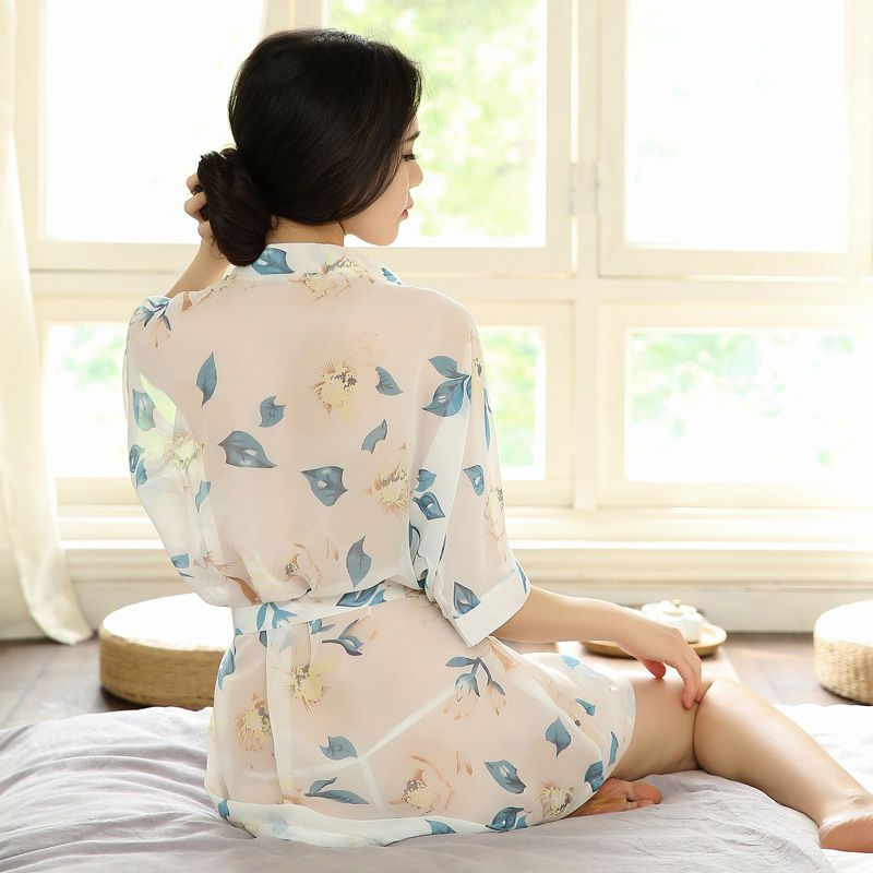 趣内衣套装日本和服浴袍蕾丝开抖音同款