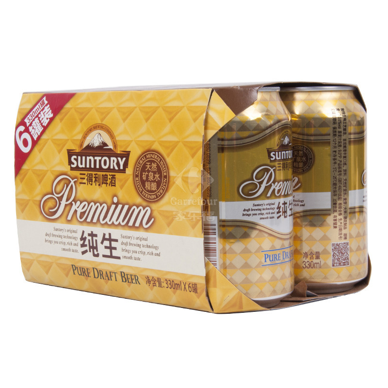 三得利啤酒(Suntory)纯生 330ml*24罐 整箱装