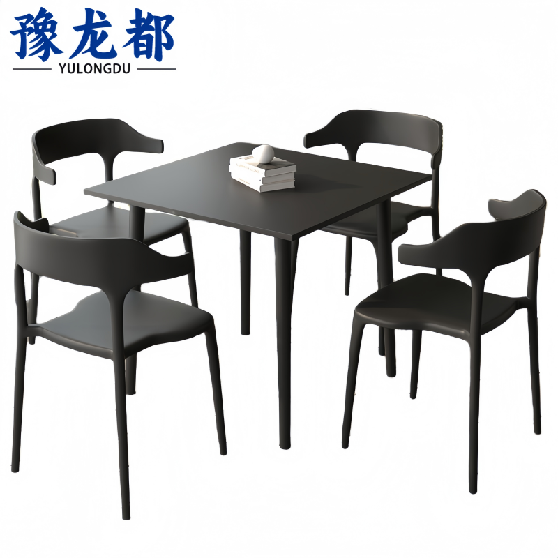 豫龙都餐 桌 一桌四椅套高清大图