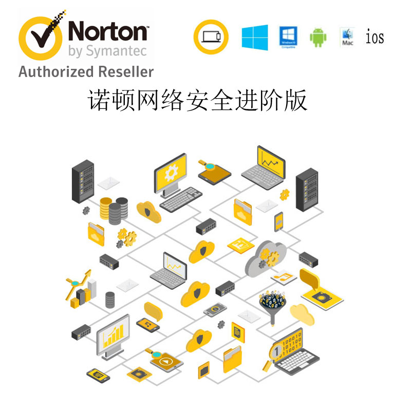 Norton Security 2018诺顿网络安全/支持中英文/赛门铁克公司出品 进阶版 2年3台电脑或Mac