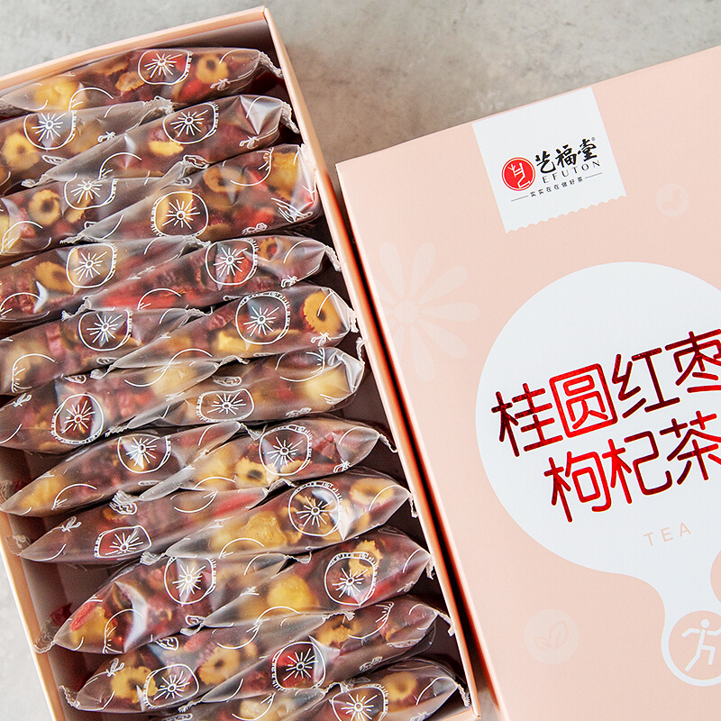 艺福堂 茶叶花草茶 桂圆红枣枸杞茶320g 养生元气丽颜花茶八宝茶 组合袋泡茶男女20小包