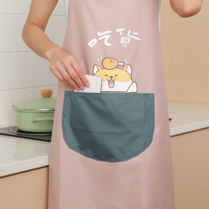 围裙家用厨房防水防油女夏季薄款工作服卡通可爱日系韩版做饭围腰图片