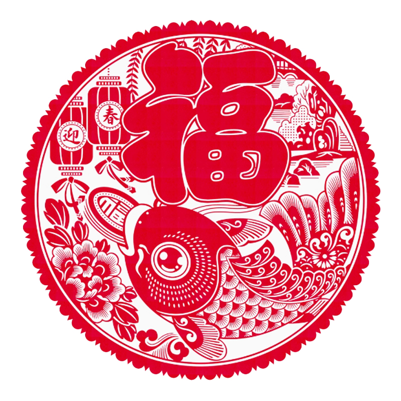 锦瑞星新年静电贴加厚10张窗花55*55cm/包