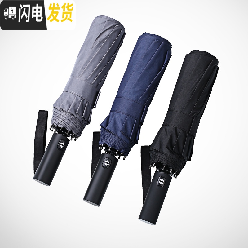 三维工匠12骨全自动雨伞折叠男女大号双人学生简约加固防抗风晴雨两用定制高清大图