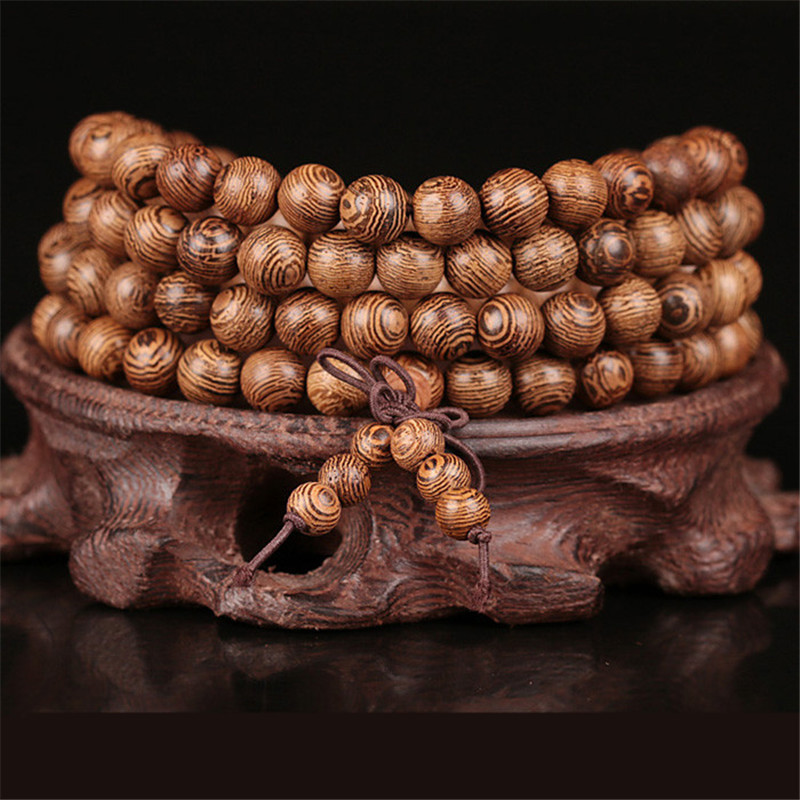 鸡翅木108颗佛珠木手链情侣款手珠木珠手串念珠男女款手链送女朋友