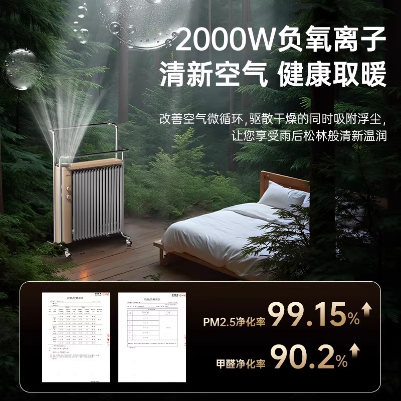 先锋石墨烯油汀电暖气家用客厅大面积龙鳞片取暖器2025新款L[旗舰语音加湿款]石墨烯3s速热高清大图