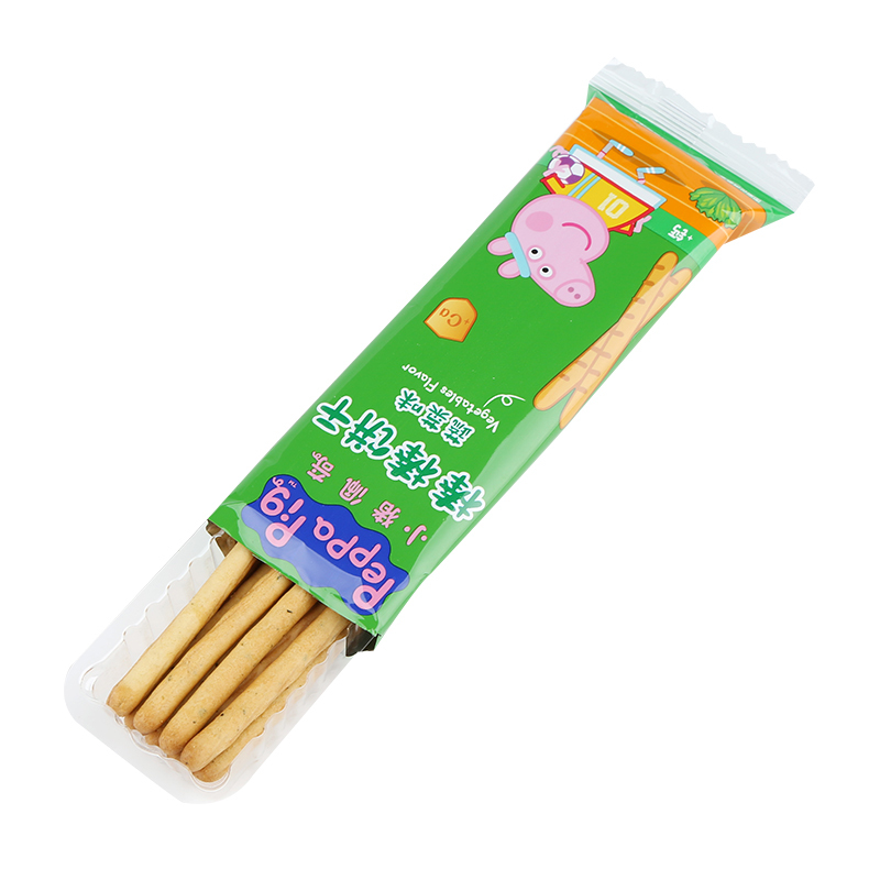 小猪佩奇PeppaPig 棒棒饼干蔬菜味48克 盒装 儿童零食