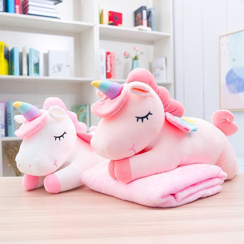sleepybear趴款独角兽抱枕被子两用长条枕沙发卧室床头靠枕靠垫抱枕