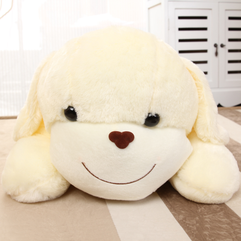 毛具小白狗公仔汽车饰品摆件趴狗小公仔笑脸狗布娃娃