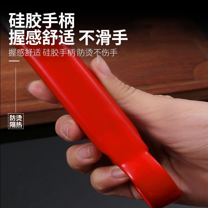 优橙厨房夹子不锈钢食品夹防烫油炸菜加长炸串油条烧烤食物商用油条夹长40cm[升级加厚软胶柄]2只/套图片