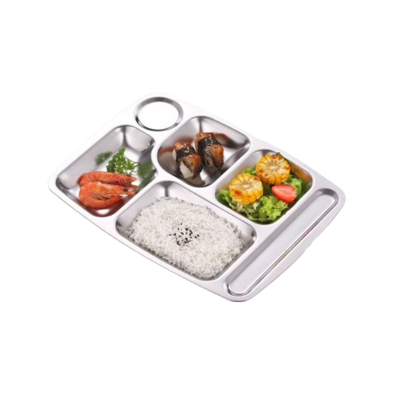 烹巅Poondear不锈钢餐盘 六格 201材质高清大图