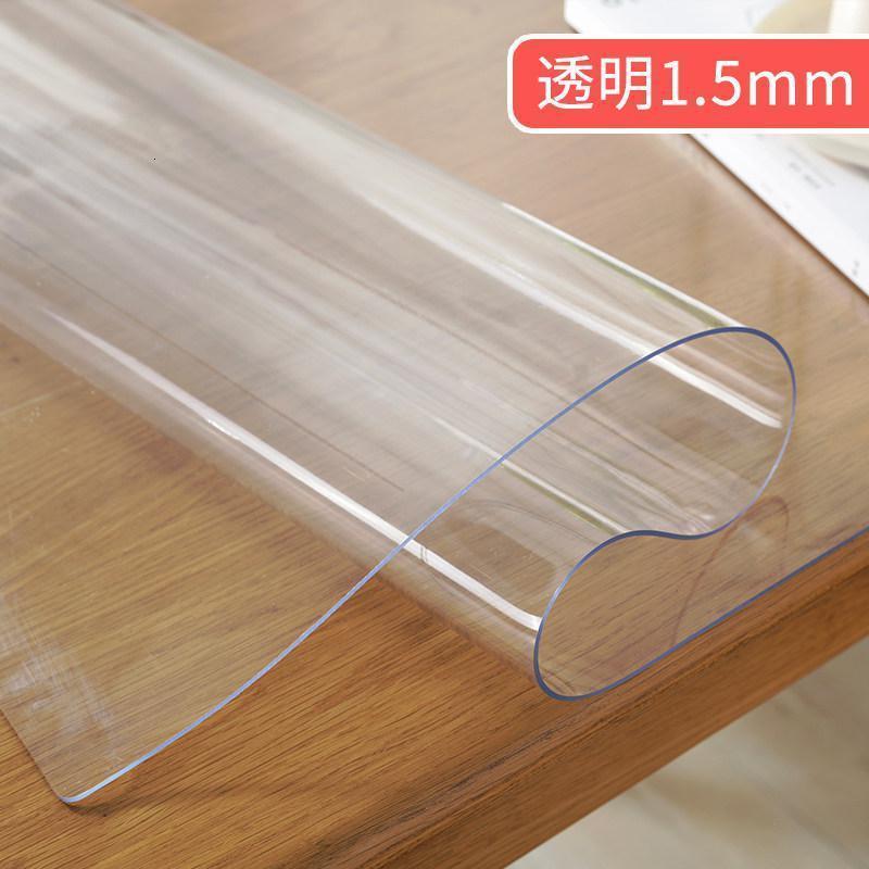 无味软玻璃PVC桌布防水防烫防油免洗塑料透明餐桌垫茶几厚水晶板_1_447_391 70*130cm 透明1.5mm