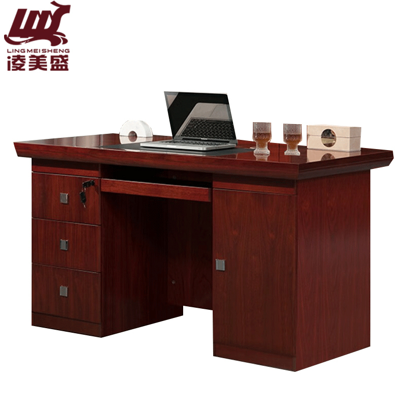 凌美盛 办公桌油漆贴木皮1.2米经典款 LMS-24/张高清大图