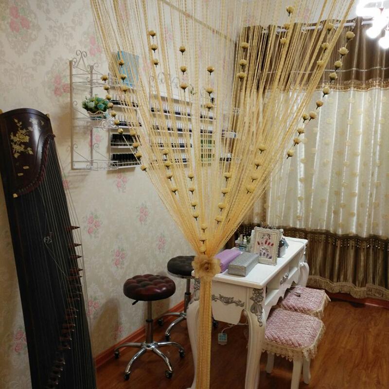 线帘免打孔隔断珠帘子窗帘挂帘卧室客厅院装饰隔帘流苏帘