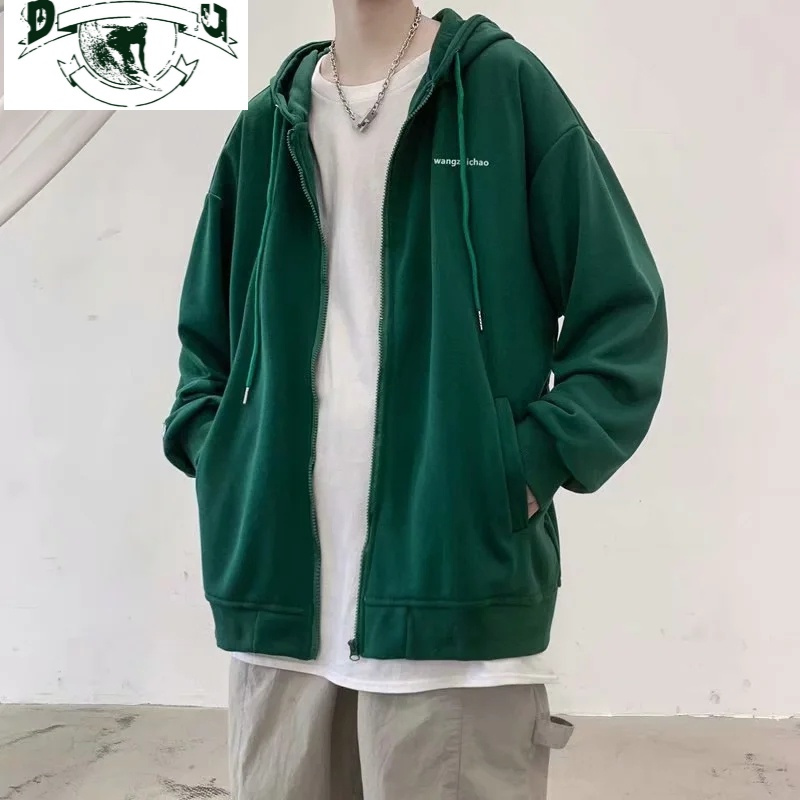 春秋季新款开衫卫衣男网红ins情侣百搭外套潮流原宿风运动服痞帅夹克