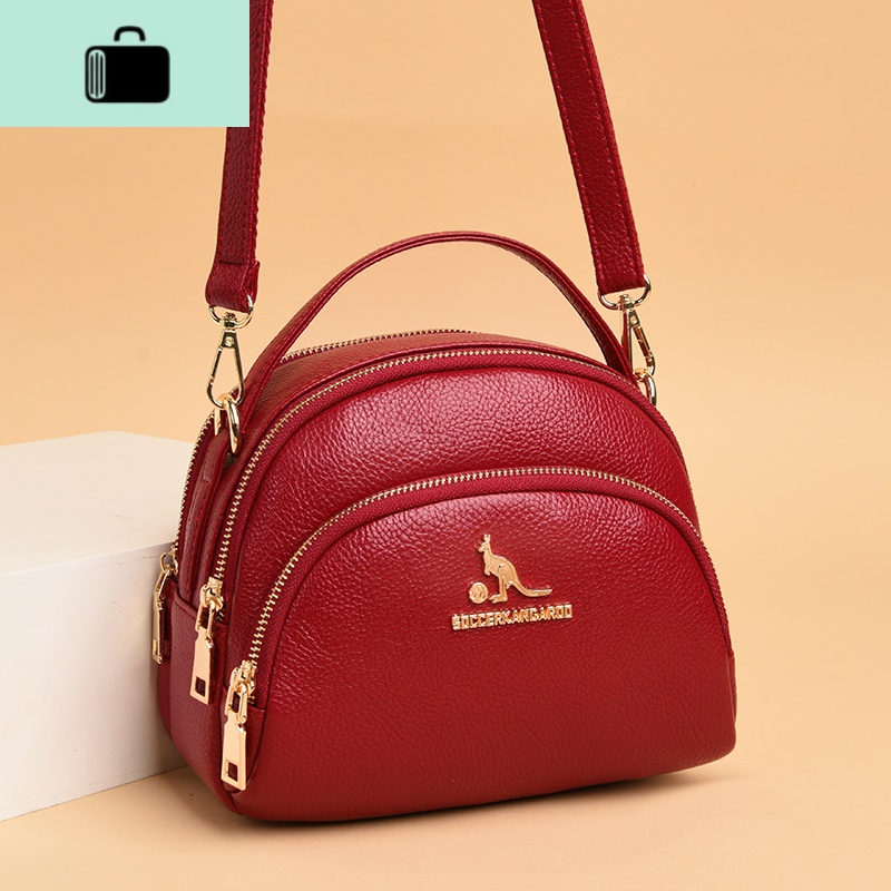 真皮包包女2020新款时尚迷你手提包大容量三层女士牛皮单肩斜挎包NEWLAKE高清大图