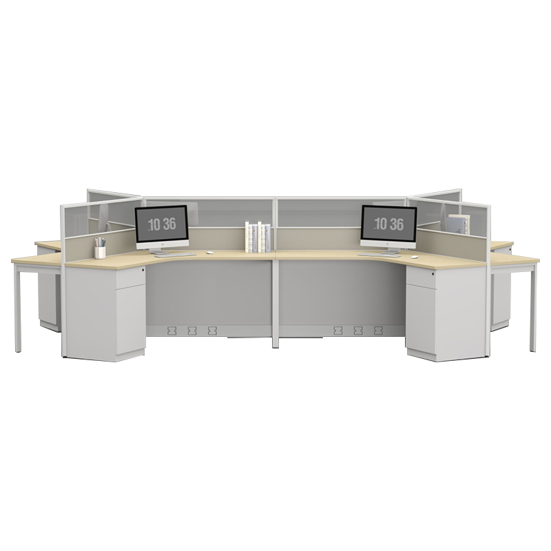 臻远ZYGW-122屏风工作卡位职员桌办公桌 异型六人位