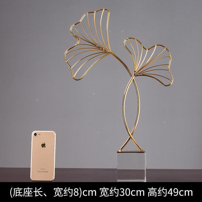 美帮汇创意银杏叶水晶摆件欧式轻样板房美式家居客厅电视柜软装饰品高清大图