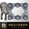 家家尤滚筒洗衣机底座脚架[6腿大象脚]垫高防震静音座架支架全自动洗衣机托架一体成型面板pp材质置物架托盘可承载500kg