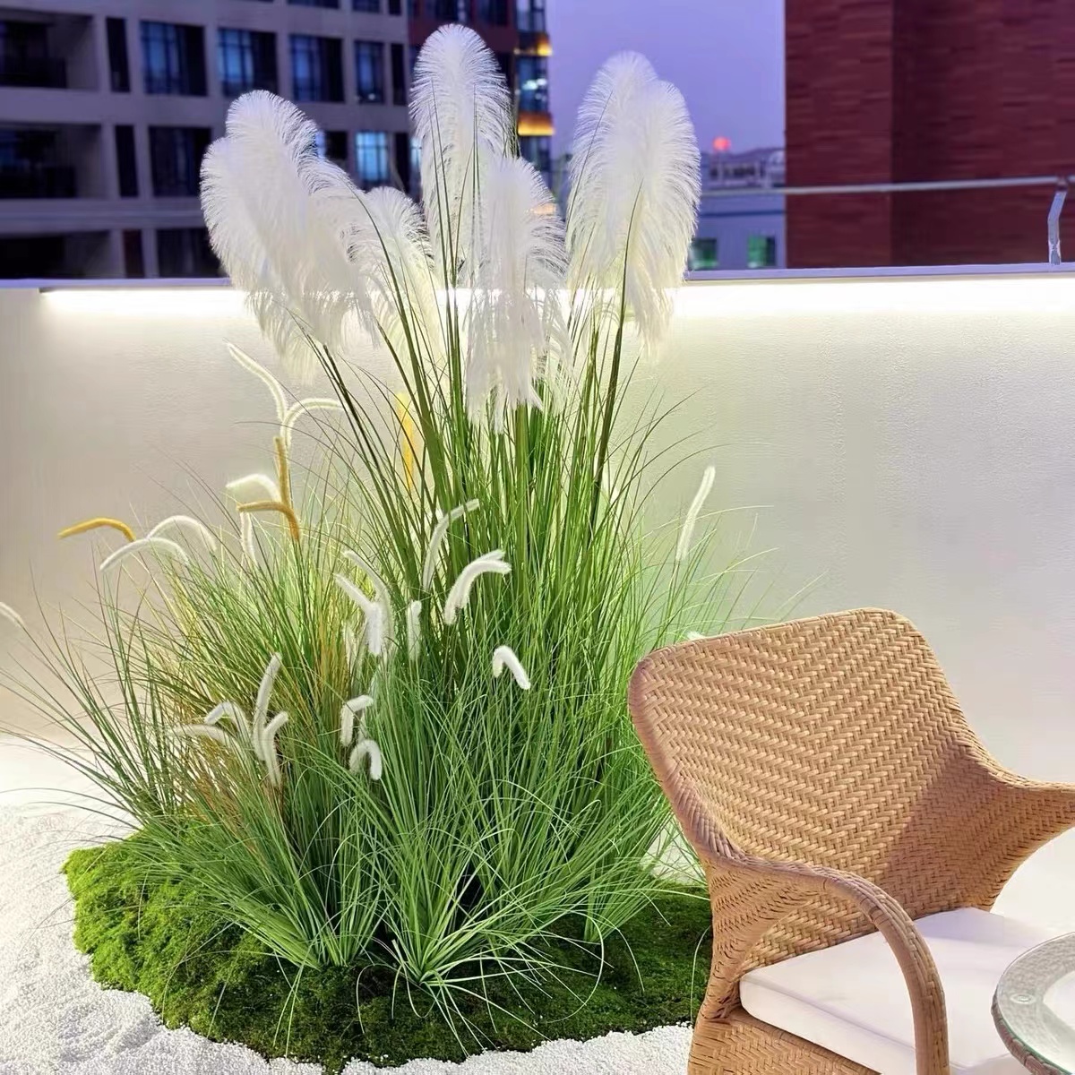 仿真网红天然芦苇假绿植植物造景盆栽摆件 每个规格各10盆起售高清大图