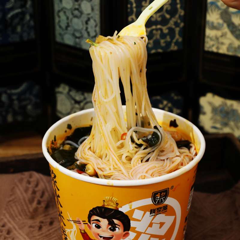 正宗甘肃特产天水浆水米线速食非油炸免煮冲泡酸菜面6桶装高清大图