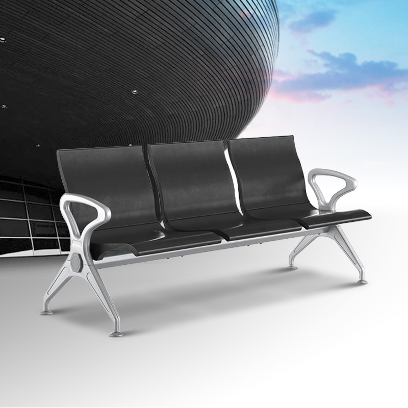 三圣 办公家具机场等候椅三人位pu聚氨酯联排椅候诊椅医院诊所公共