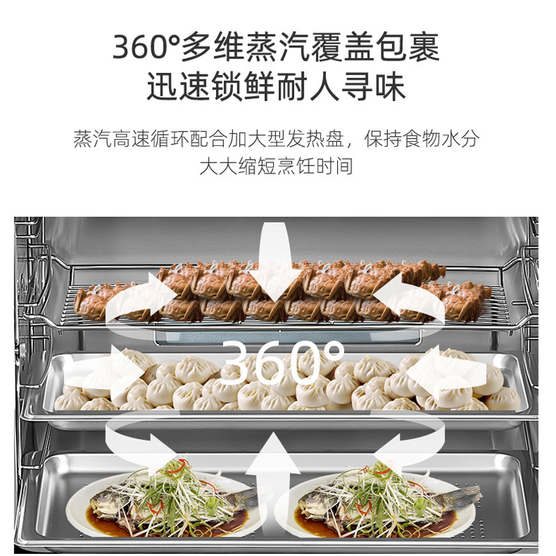 欧尼尔(OUNIER)LX9-CBZK 侧吸式一体灶彩屏变频电机自动清洗油烟机燃气灶电蒸烤箱 液化气集成灶