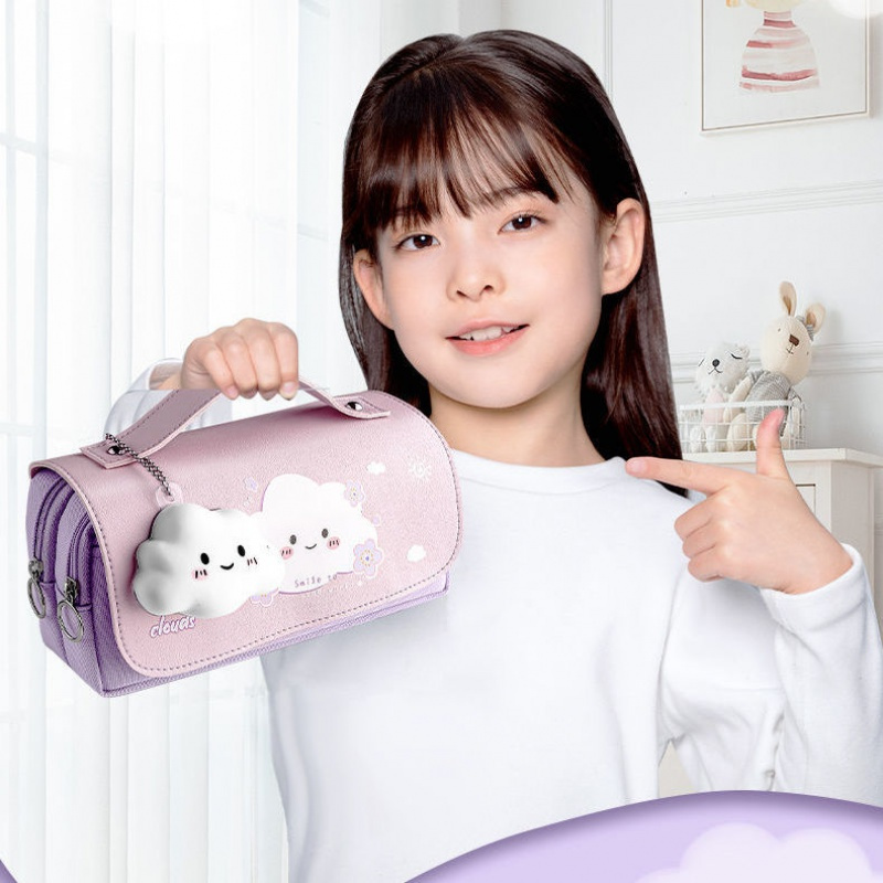 新品直营解压笔袋新款小学生女孩文具盒初中女生铅笔盒双层大容量笔袋