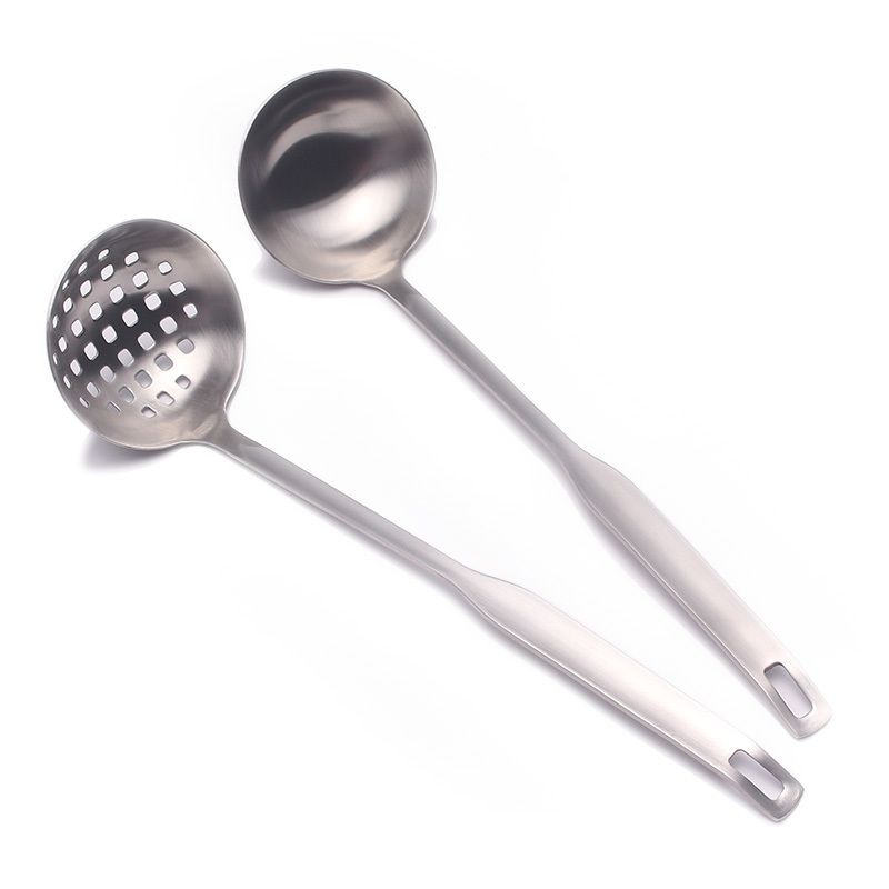 304不锈钢盛汤勺漏勺德国创意小长柄勺子家用粥勺稀饭勺火锅捞勺