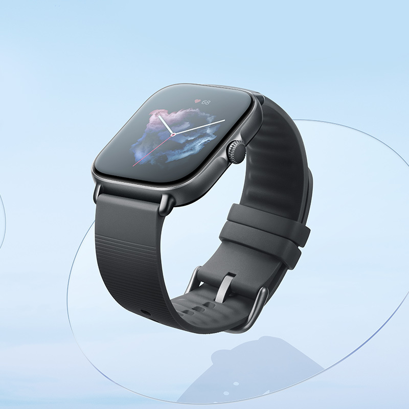 amazfit跃我gts3曜石黑智能手表华米跃我gps定位跑步运动健康游泳防水