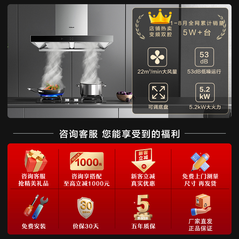 老板(ROBAM)烟灶套餐 新升级23m³油烟机灶具套装 煤气灶油烟机套装 烟机灶具60X2S+57B5X(天然气)高清大图
