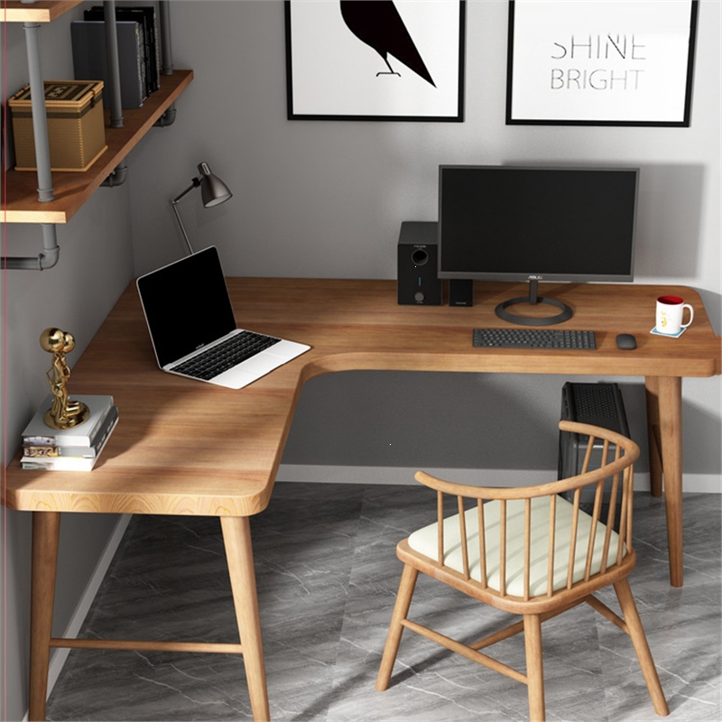 转角书桌书架组合洛滑简约学生写字台家用卧室l型角落电脑台式桌