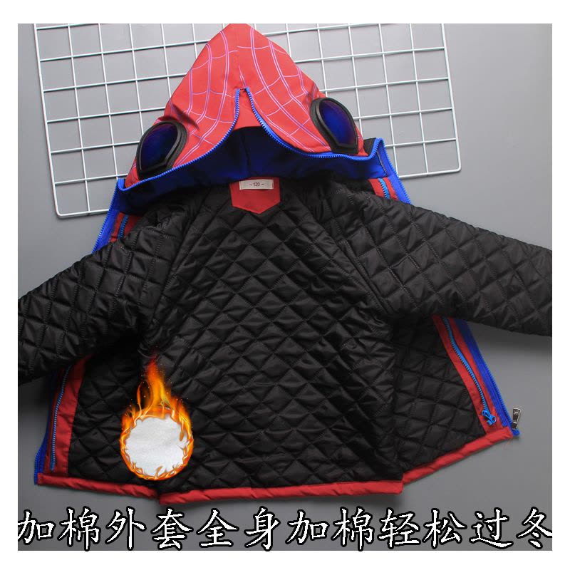 YueBin儿童冲锋衣三合一可拆卸厚款男童外套秋冬款加绒加厚中大童外套童图片