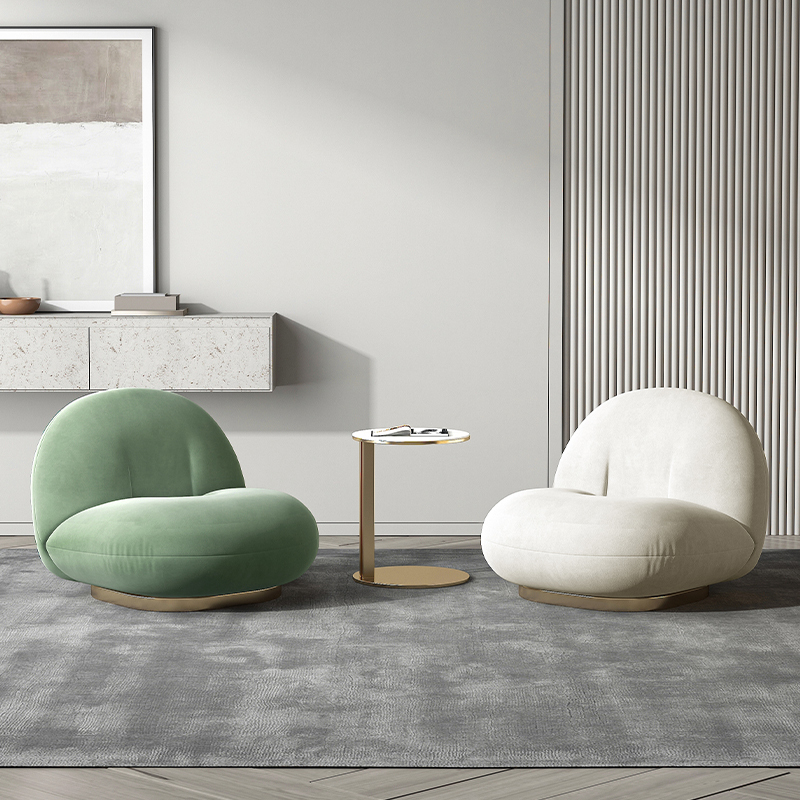 冬熊现代轻奢单人懒人沙发阳台休闲椅雪梨单椅ins网红设计师家具992